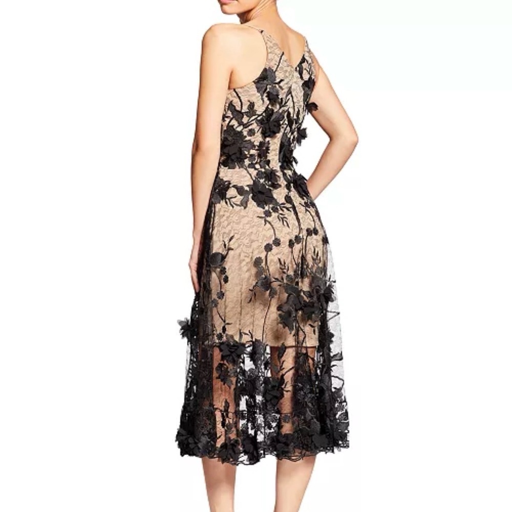 Dress the Population Black Floral Midi Dress